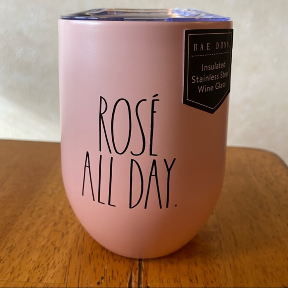 Rae Dunn ROSÉ ALL DAY Stainless Steel Wine Glass